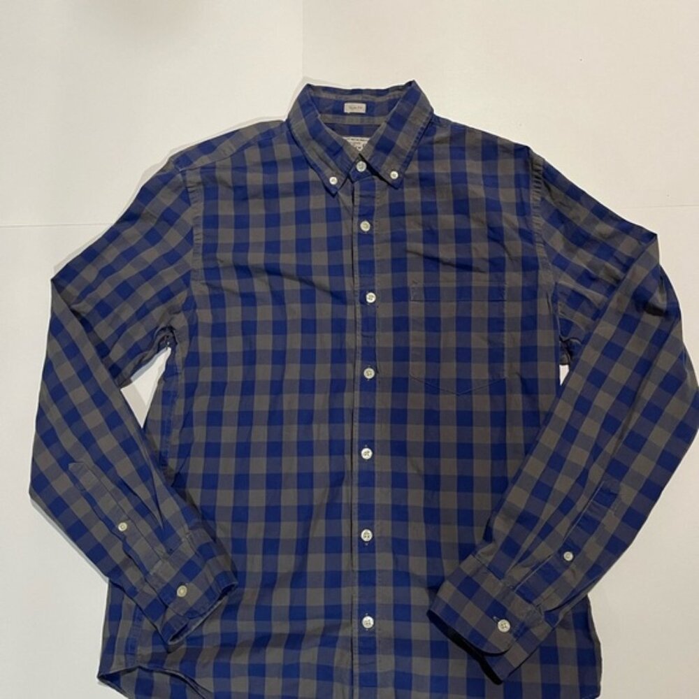J. Crew Casual Blue and Black Button Down Shirt